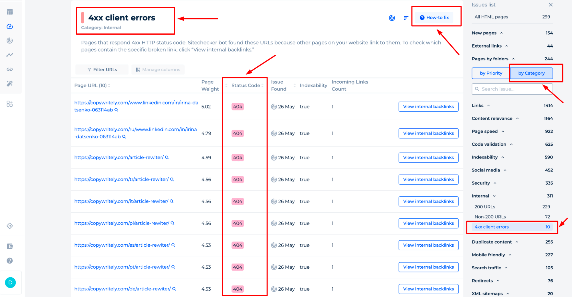 4xx Client Errors View Issue