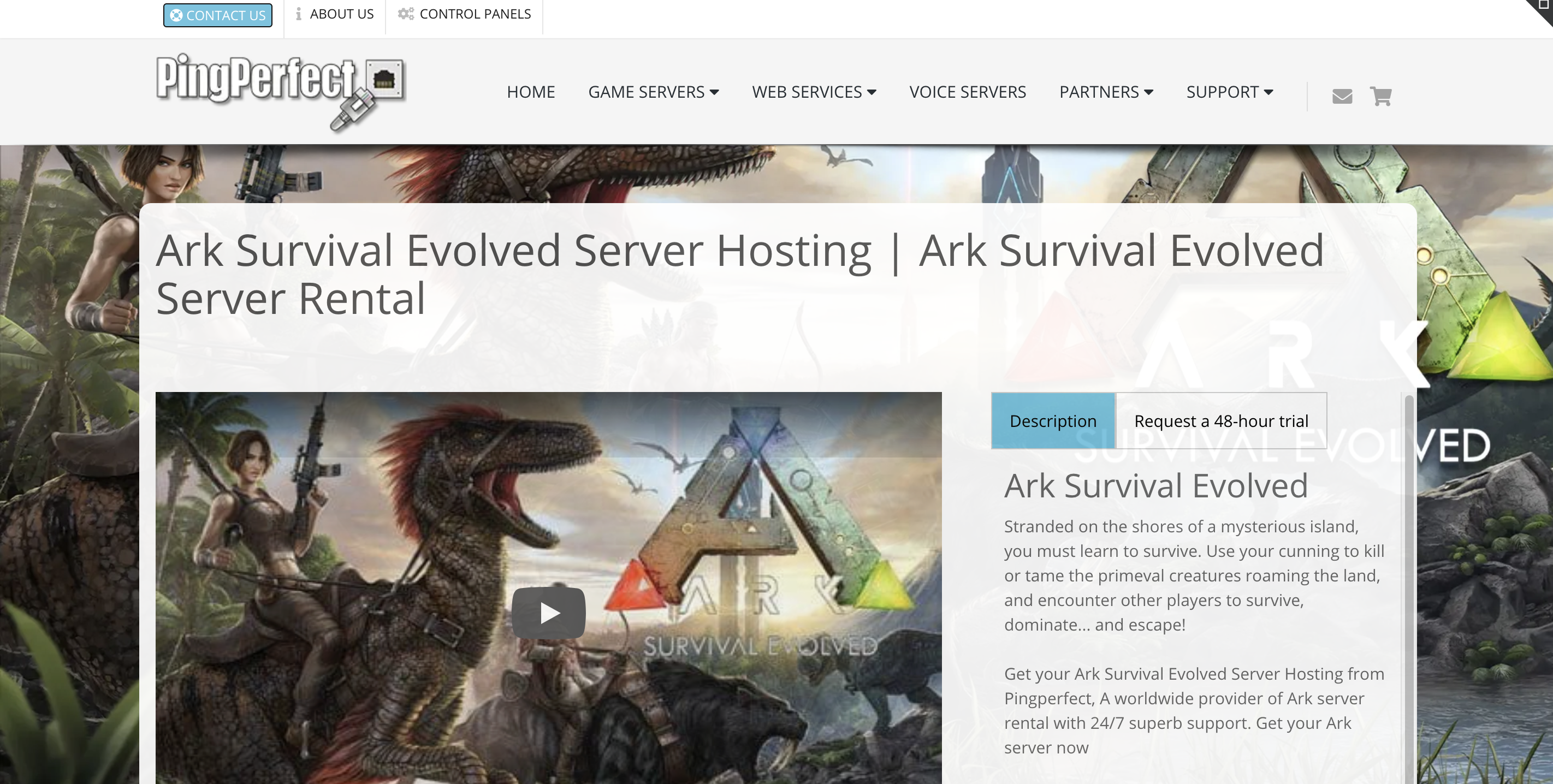 PingPerfect ARK Server Hosting