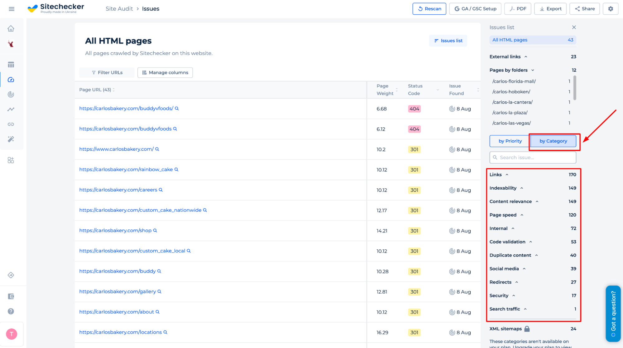 By Category Filter