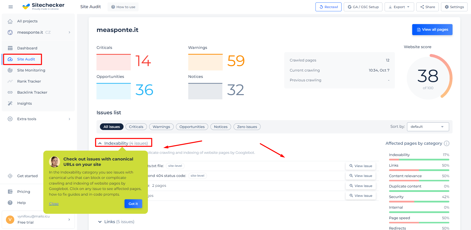 Canonical checker - domain check result