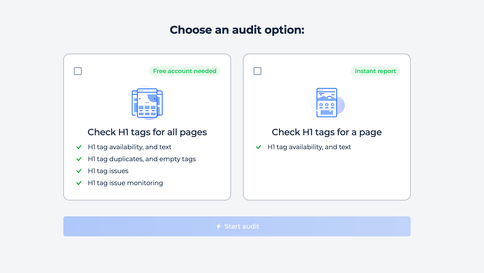 Check H1 Audit Option