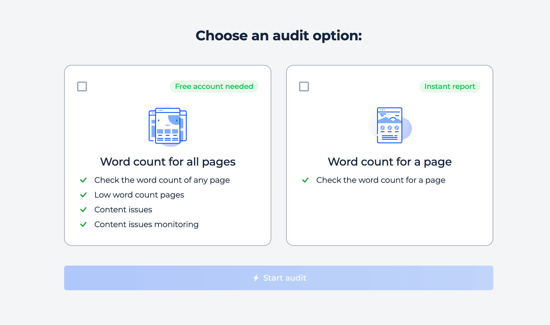 Choose Audit Option