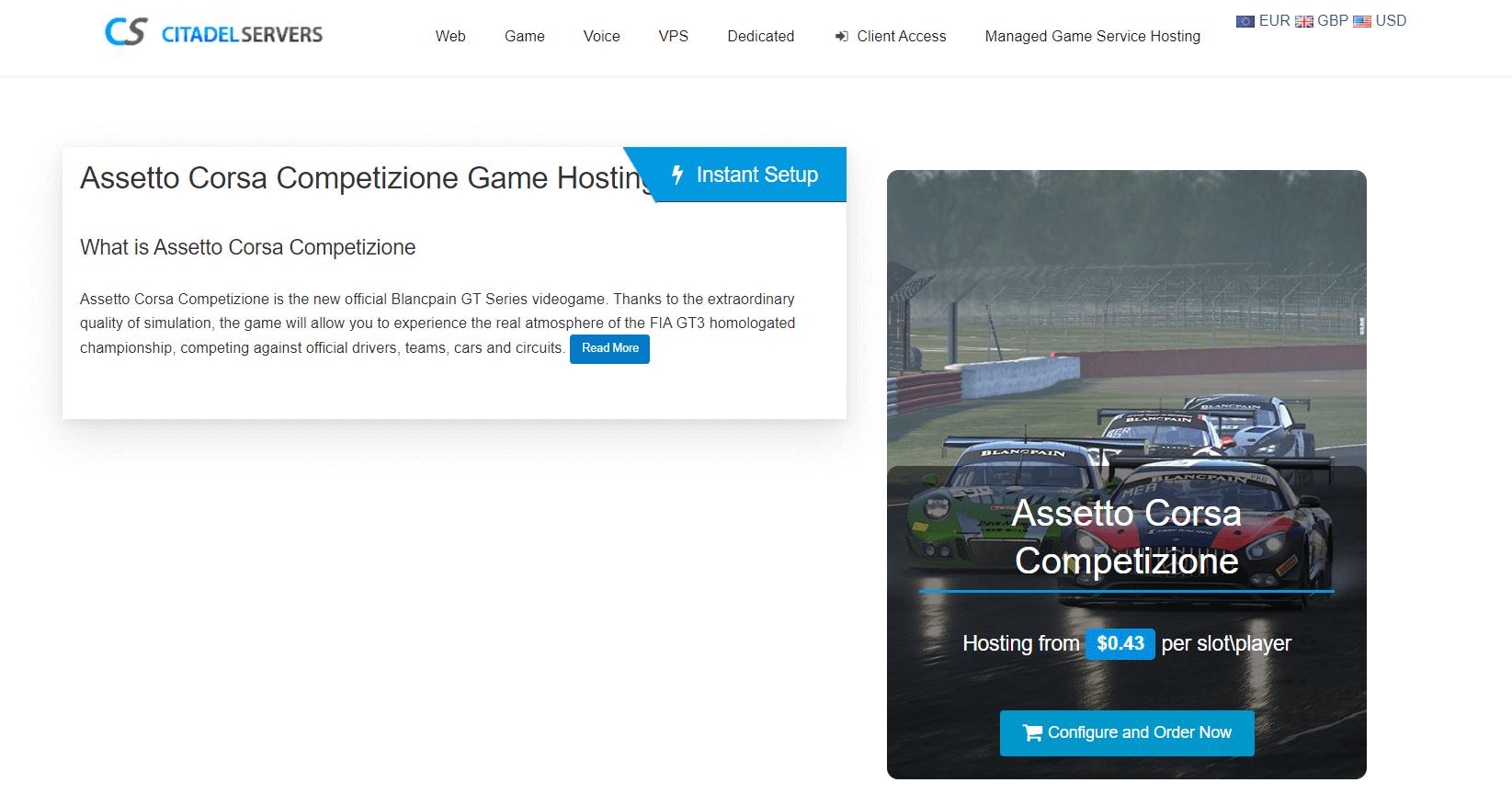 Assetto Corsa dedicated server by Citadel Servers