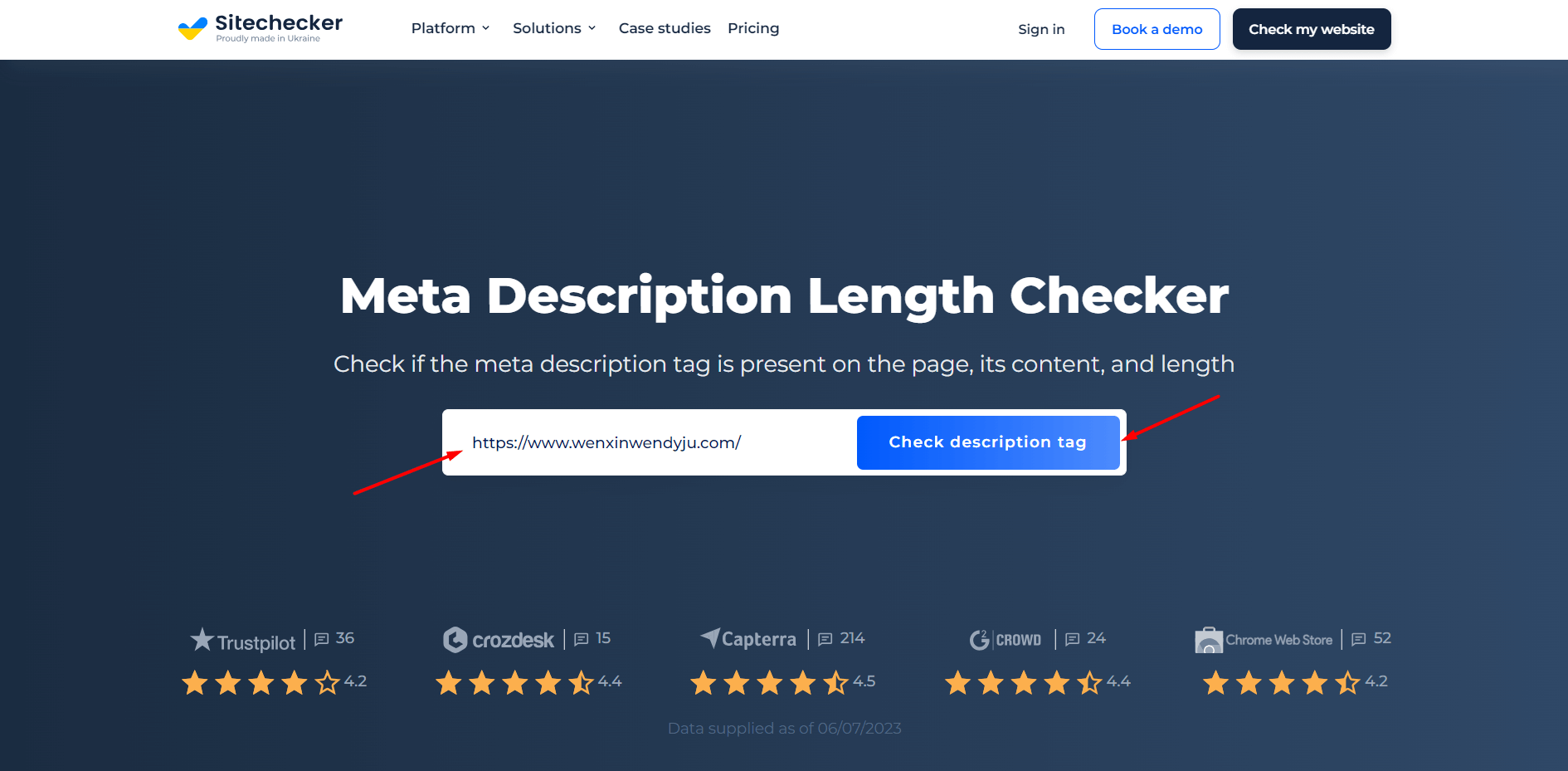 Meta Description Checker Start