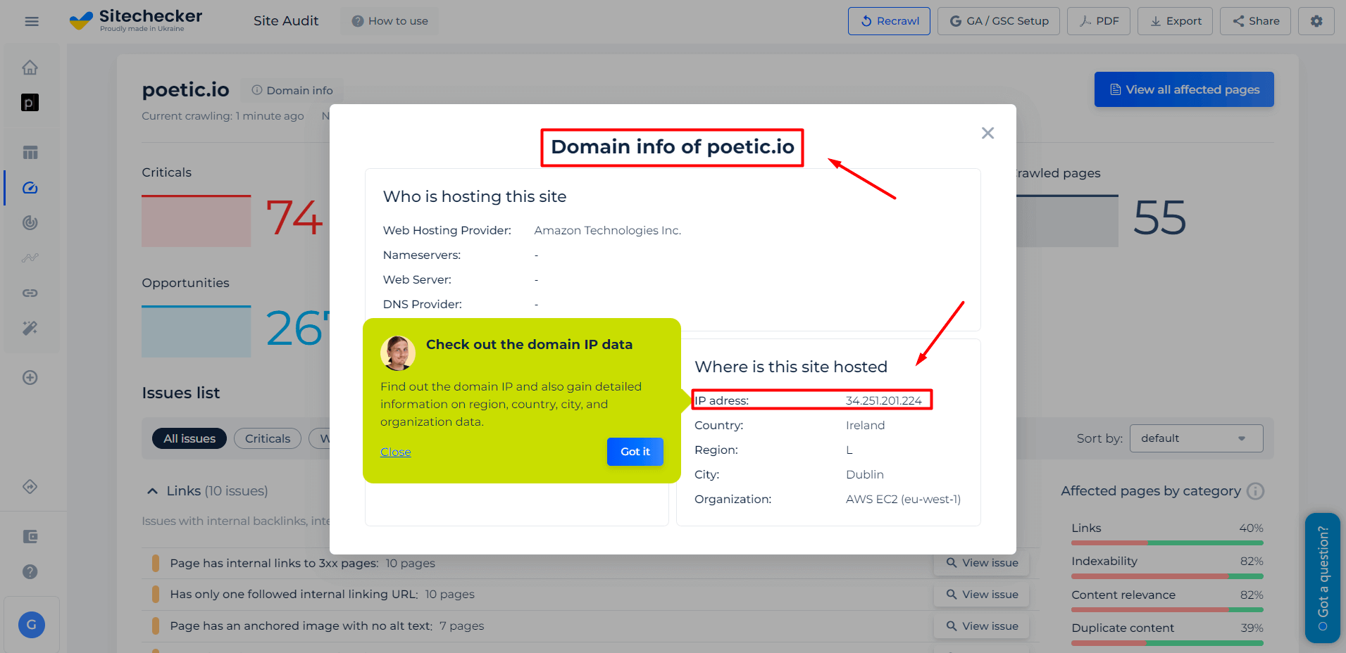 Domain IP Info