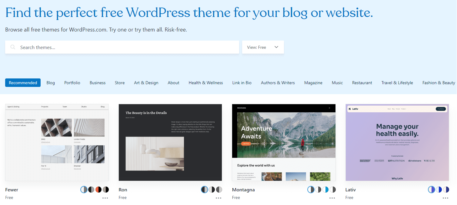 free wordpress themes