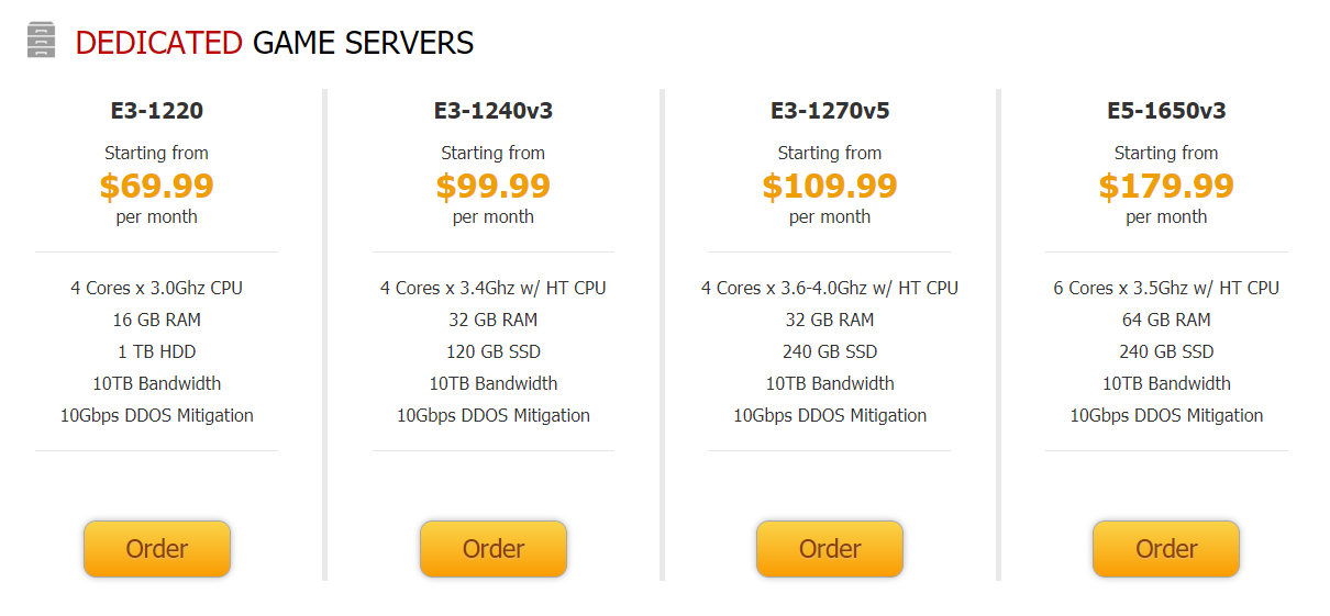 GameServers Dedicated hosting