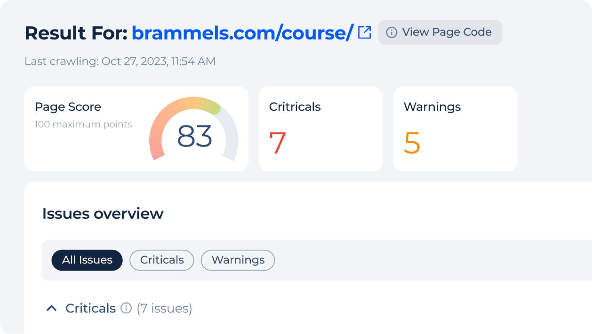 SEO Score by Sitechecker