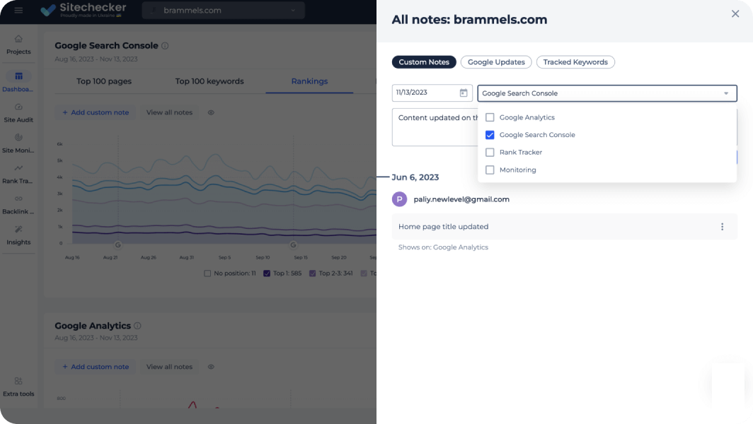 seo keyword dashboard