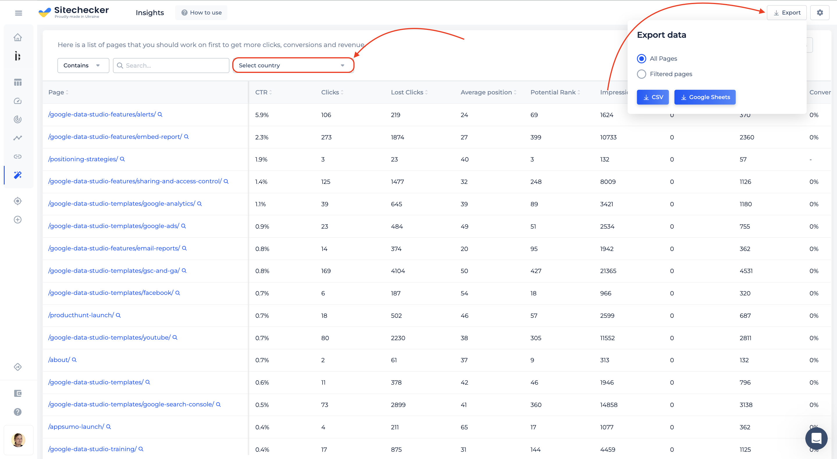 insights updates sitechecker