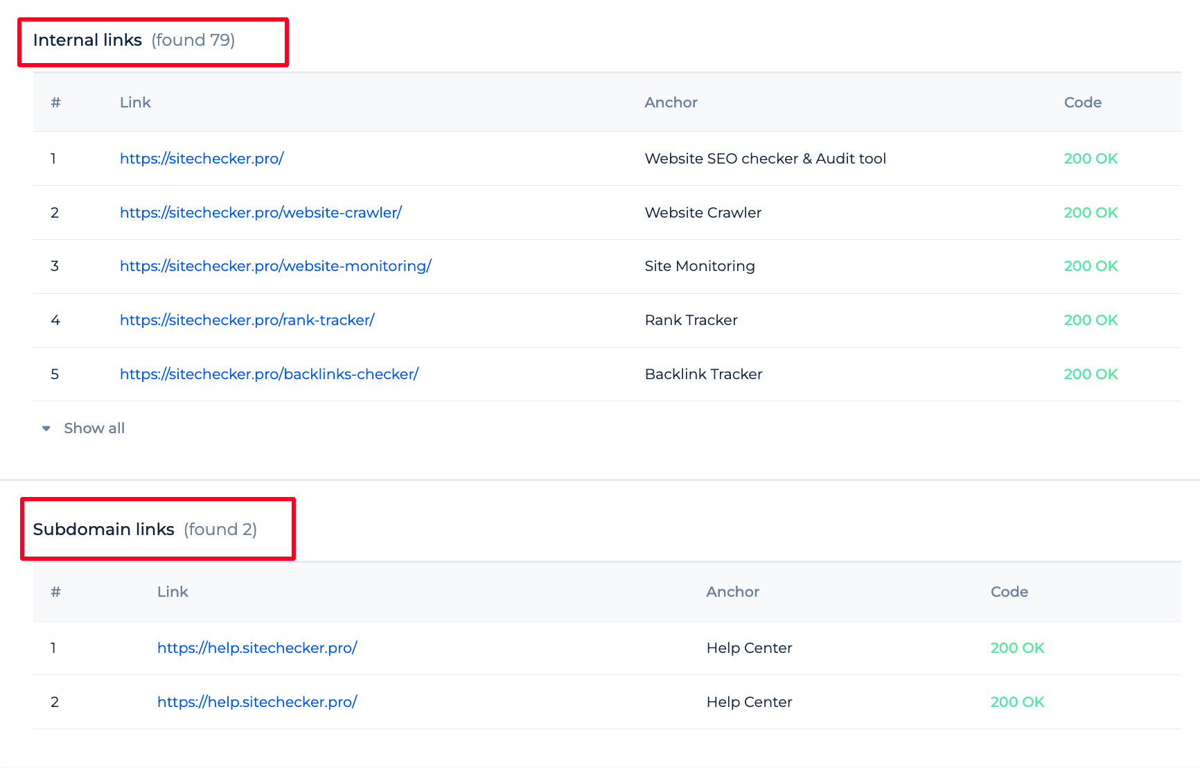 Internal Subdomain Links