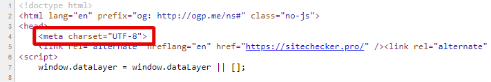 Meta Charset Tag