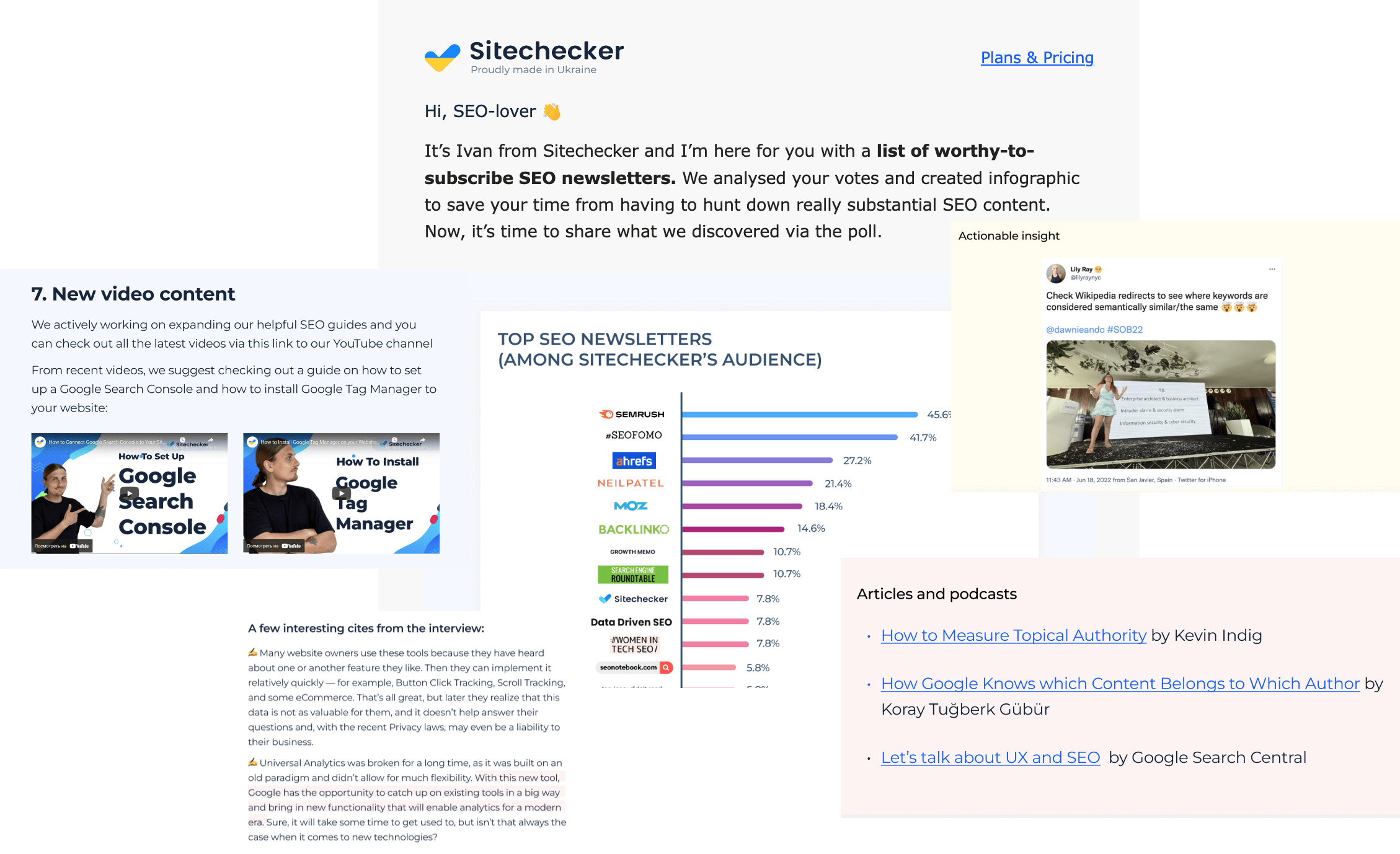 Sitechecker newsletter