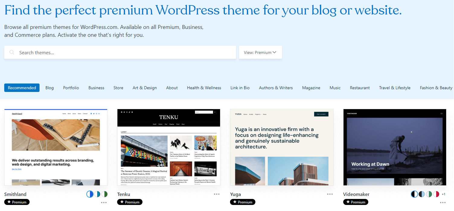 premium themes