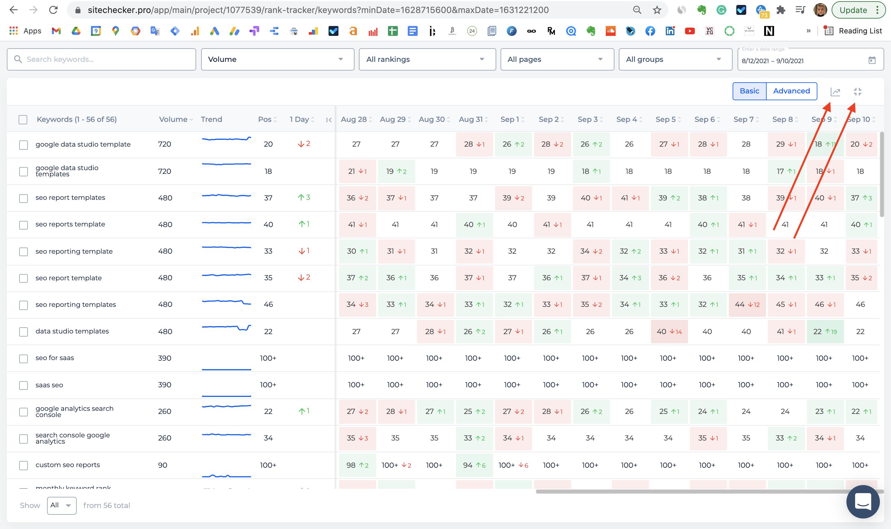 rank tracker full screen