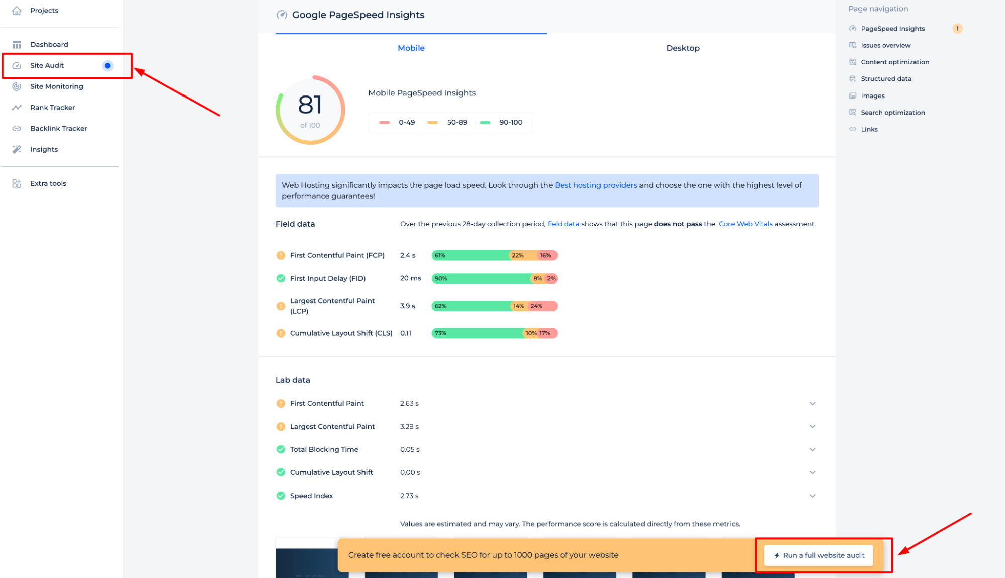 Run Full Website Audit