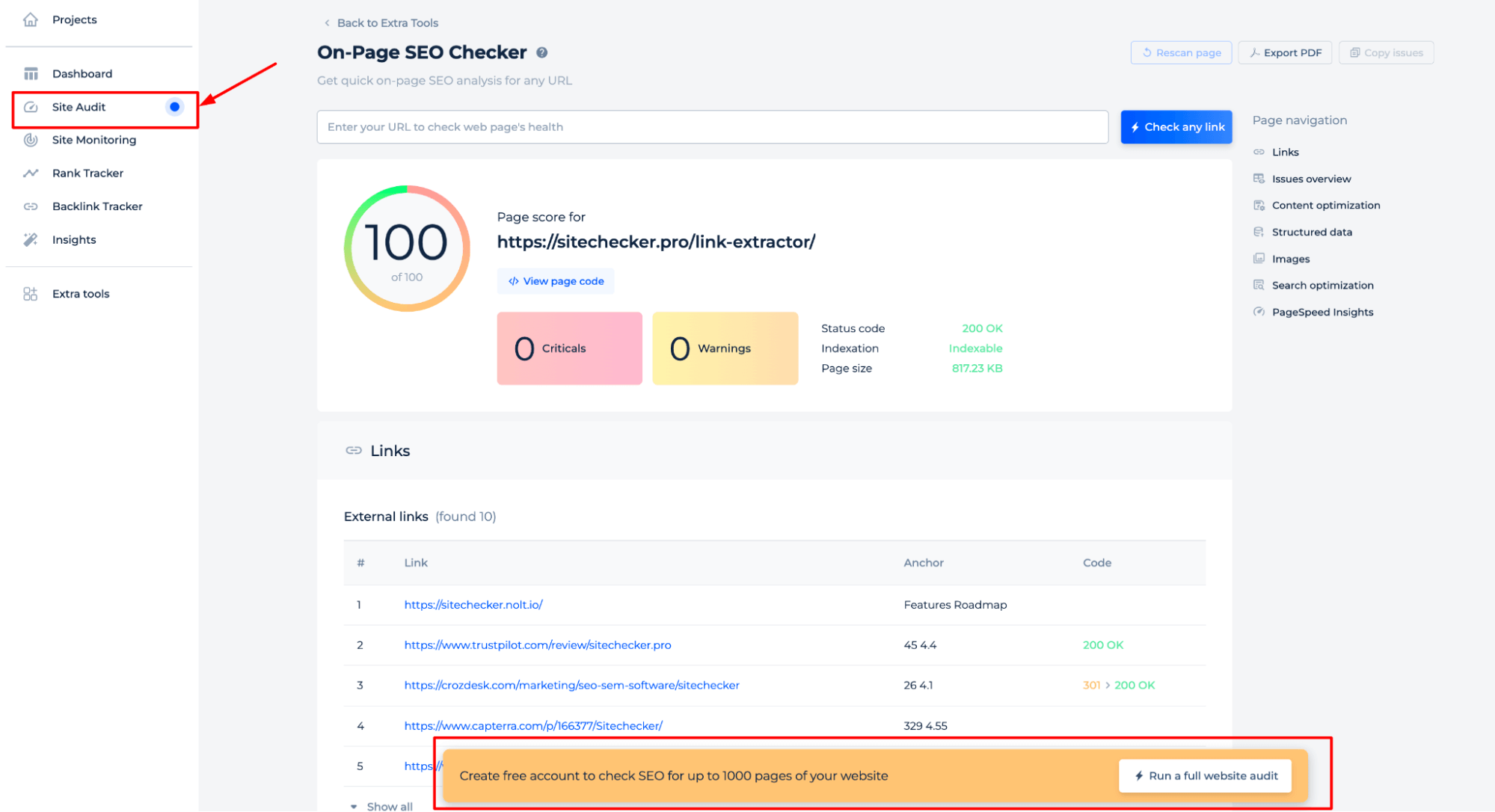 Run Full Website Audit