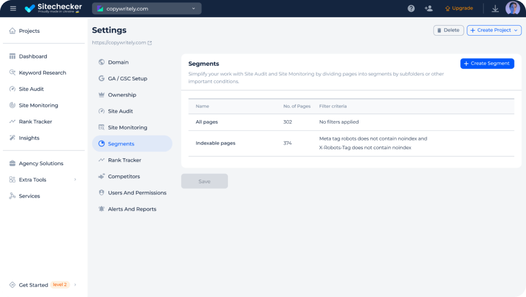 Specific Segments