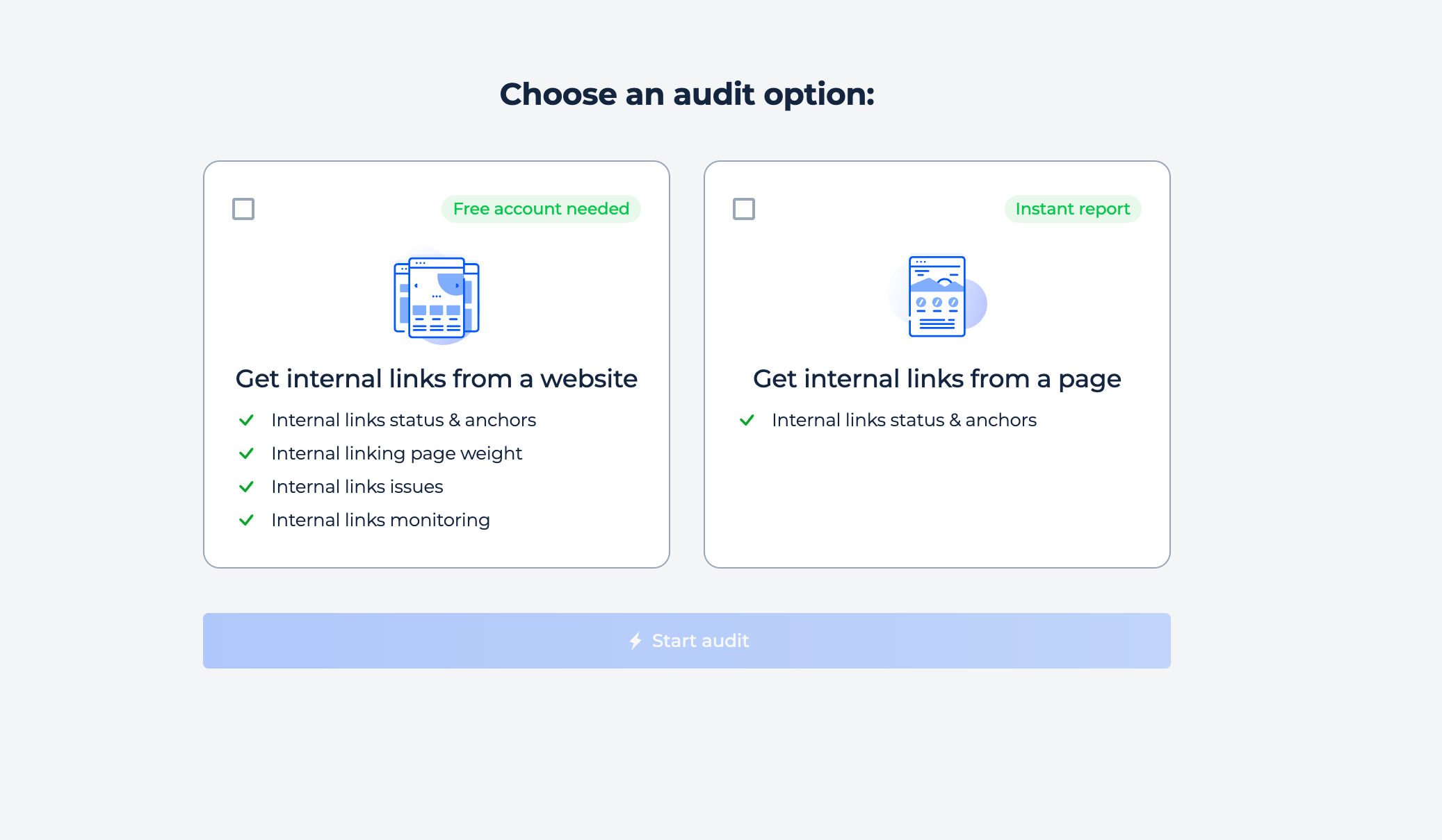 Internal link Checker Start