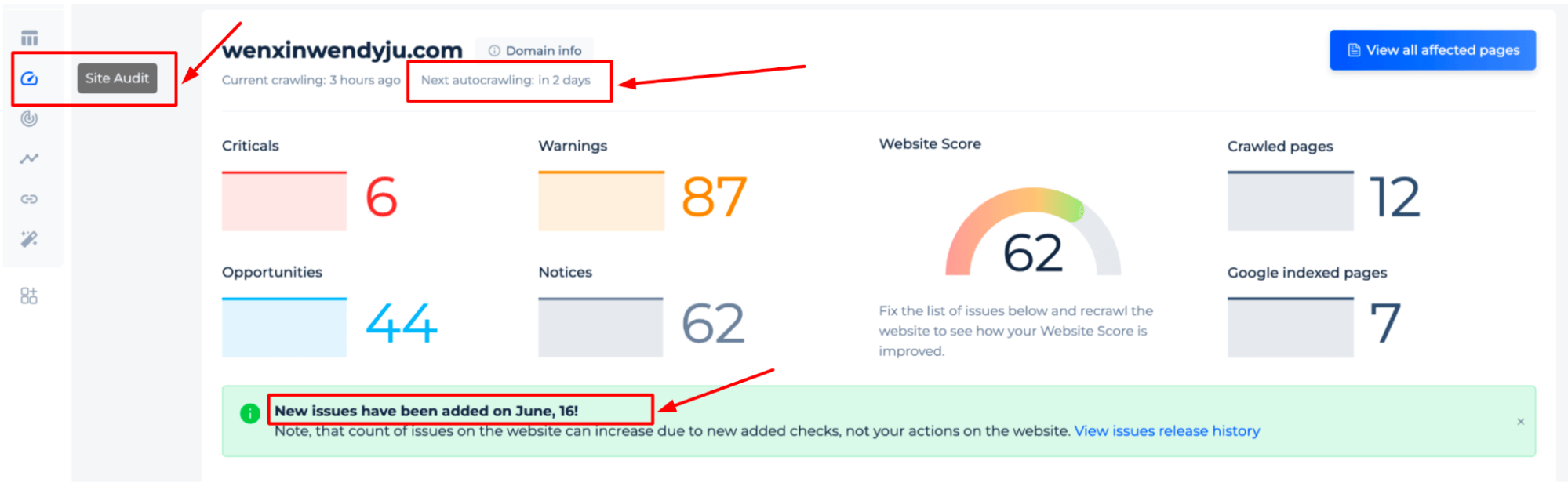 Site Audit Crawler