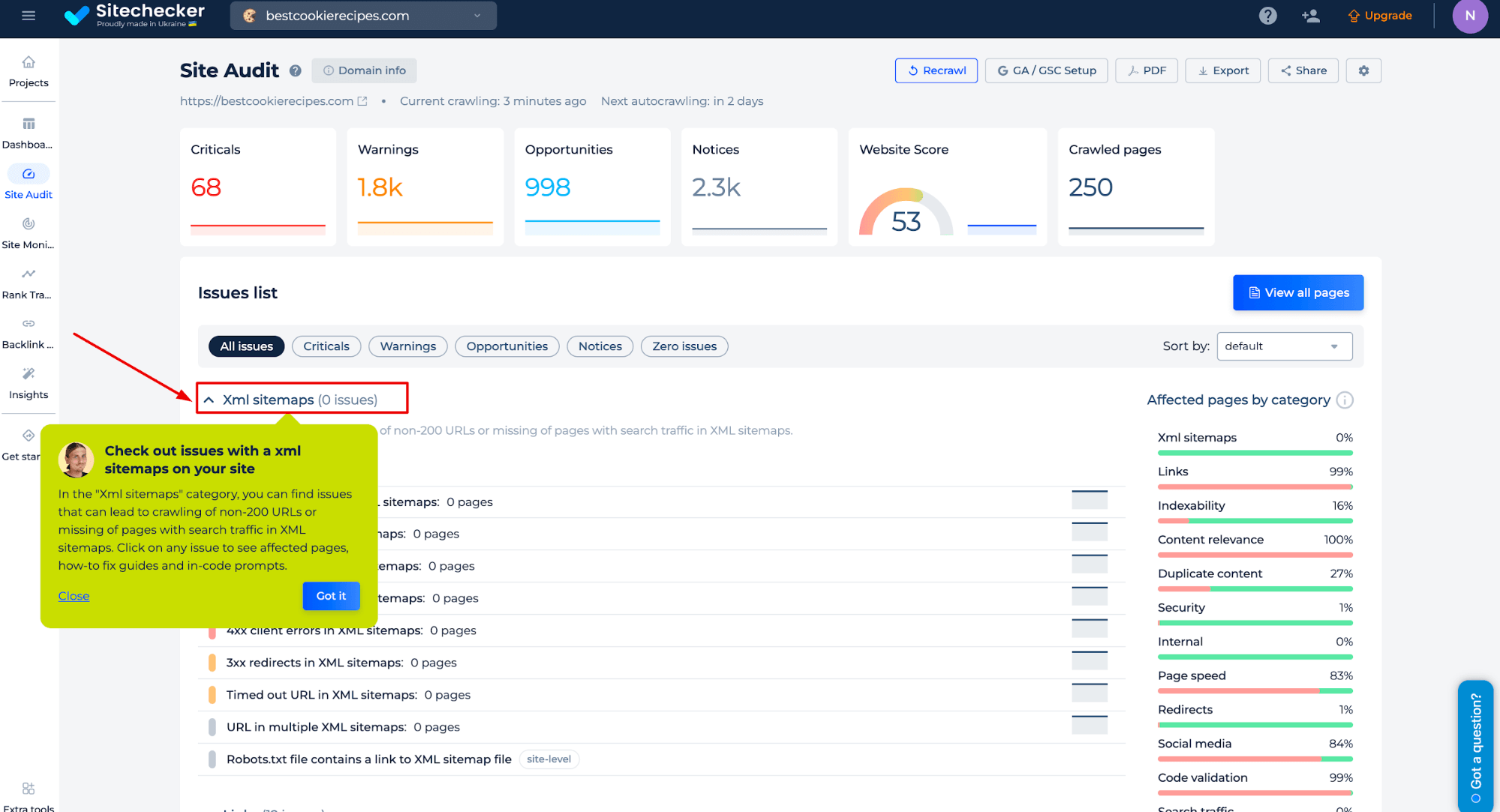 Sitemap Checker Results