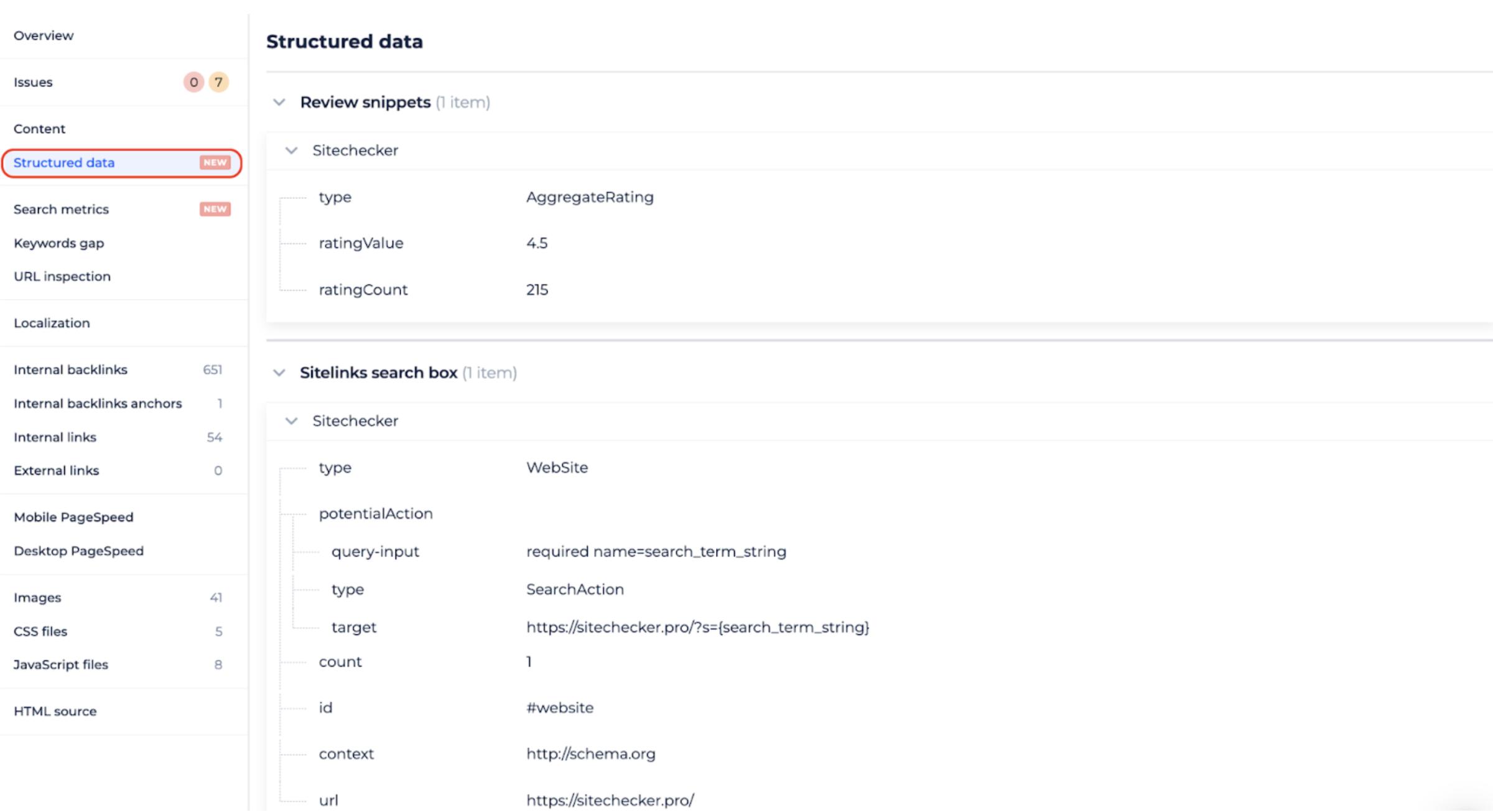 structured data