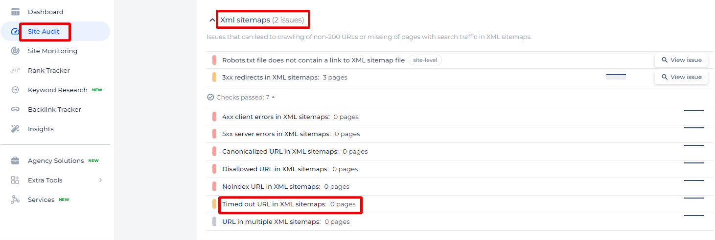 Timed out URL in Sitemap Issue