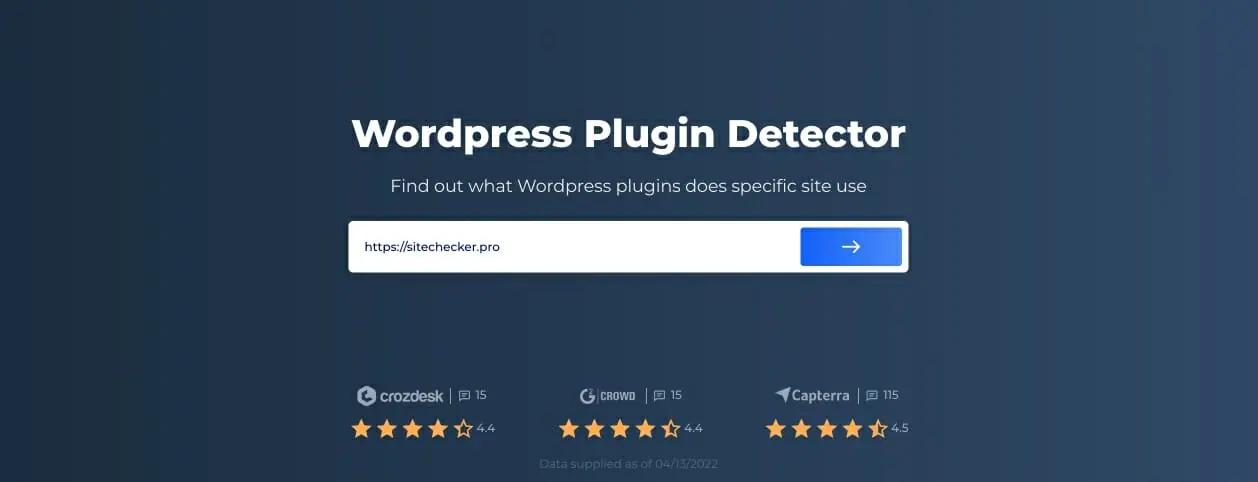 Comprobador de complementos de WordPress de Sitechecker: detecta temas de wordpress en sitios web de wordpress