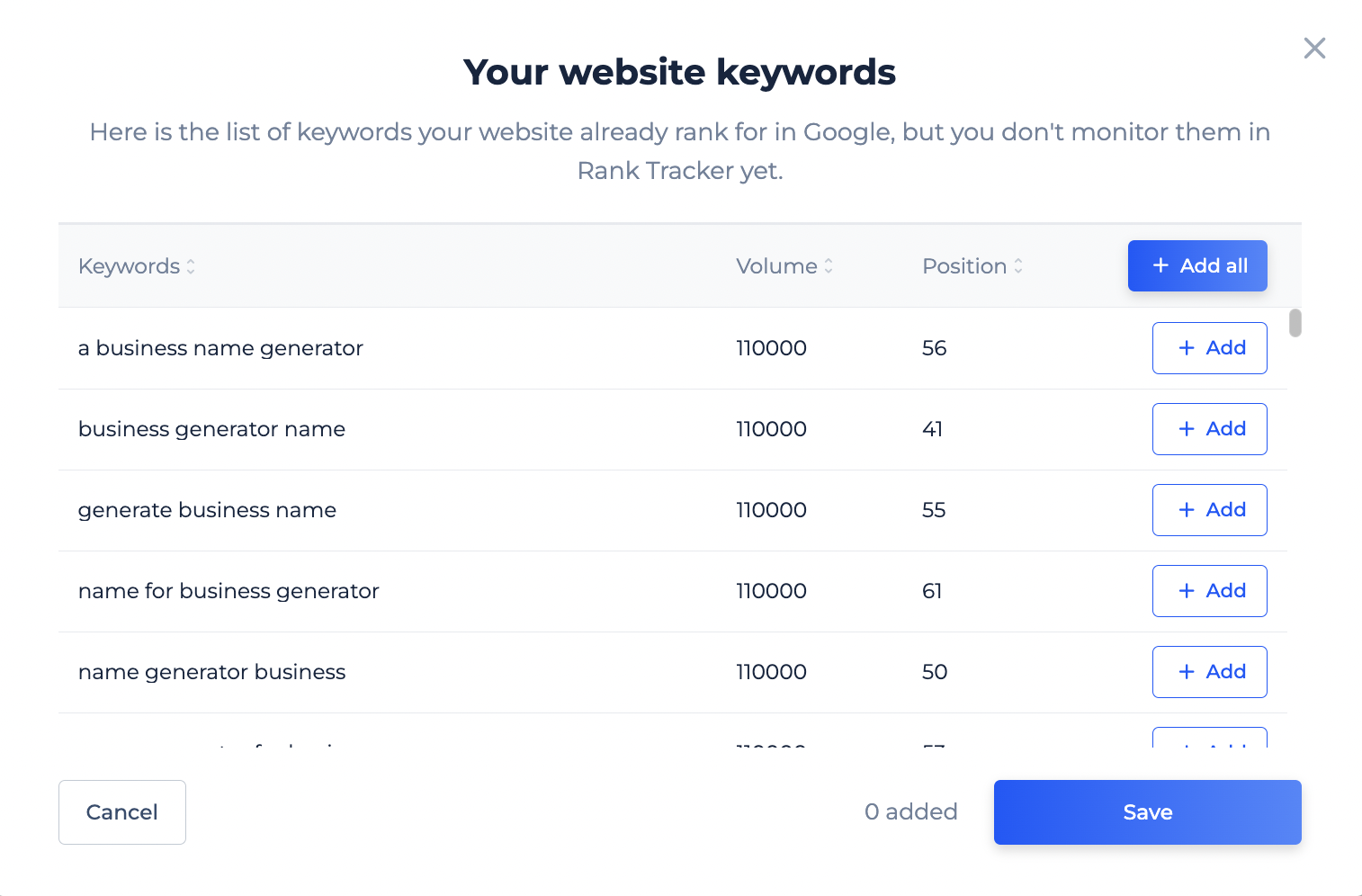 your website keywords generator